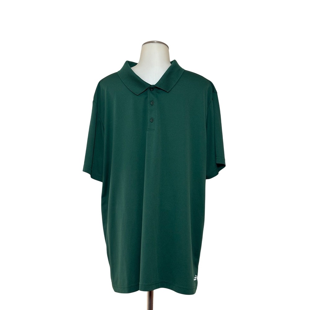 BCG Polo Shirt Mens 2XL Green Short Sleeve Performance Athletic Excellent Preown